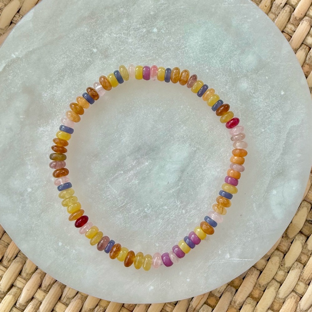 Gemstone & Glass Dainty Beaded Bracelet